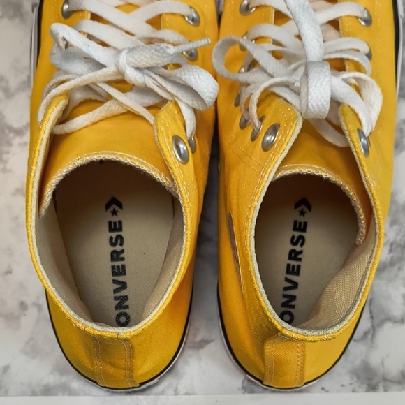 Converse All Star Yellow High-Top Sneakers , Women's 11.5 , Mens 9.5 - Picture 8 of 10